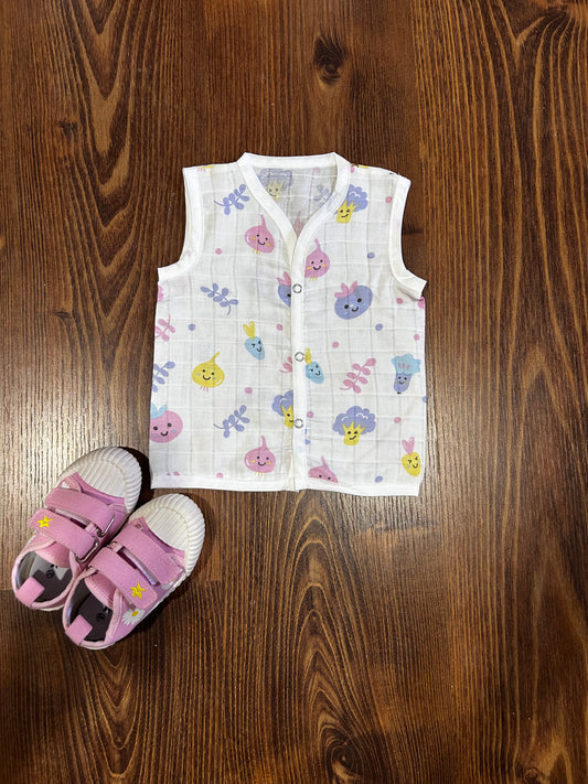 Veggie Muslin Sleevless Button Jabla