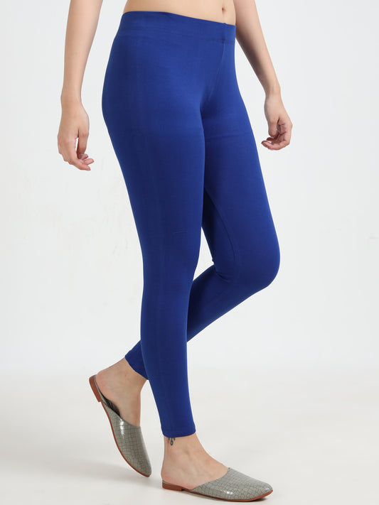 Varnam Women Ankle Length Cotton Leggings – Royal