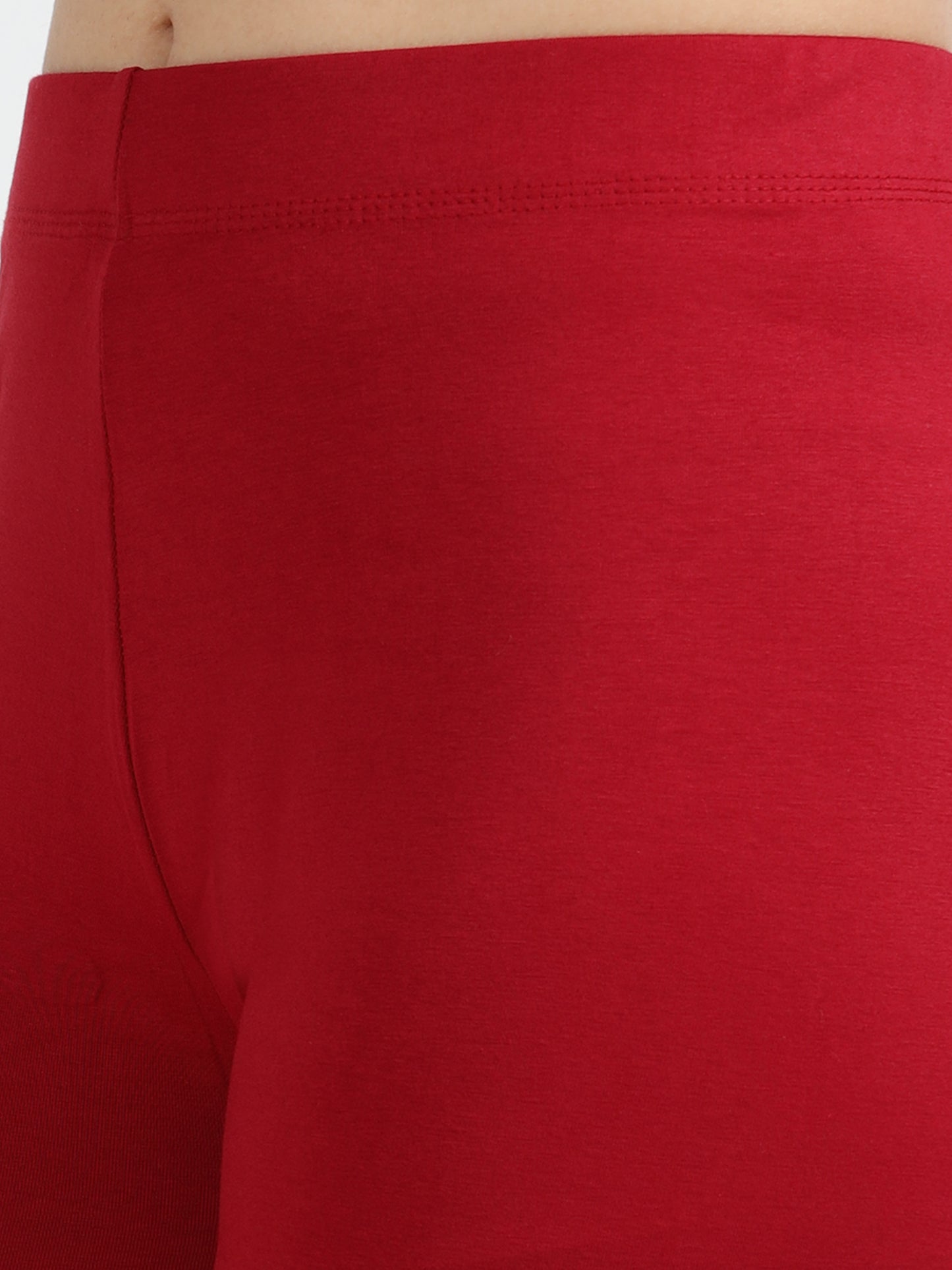 Varnam Women Ankle Length Cotton Leggings – Red Maroon
