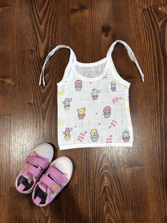 Cactus Muslin Sleeveless Knot Jabla