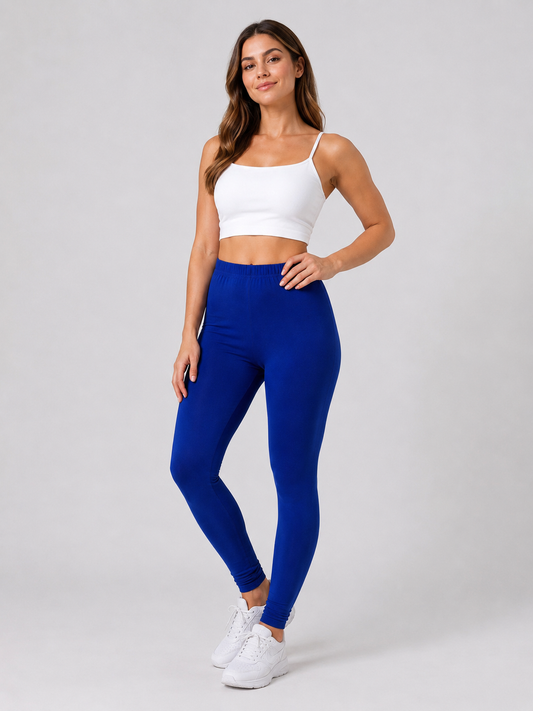 Brinda Women Full Length Cotton Leggings – Royal