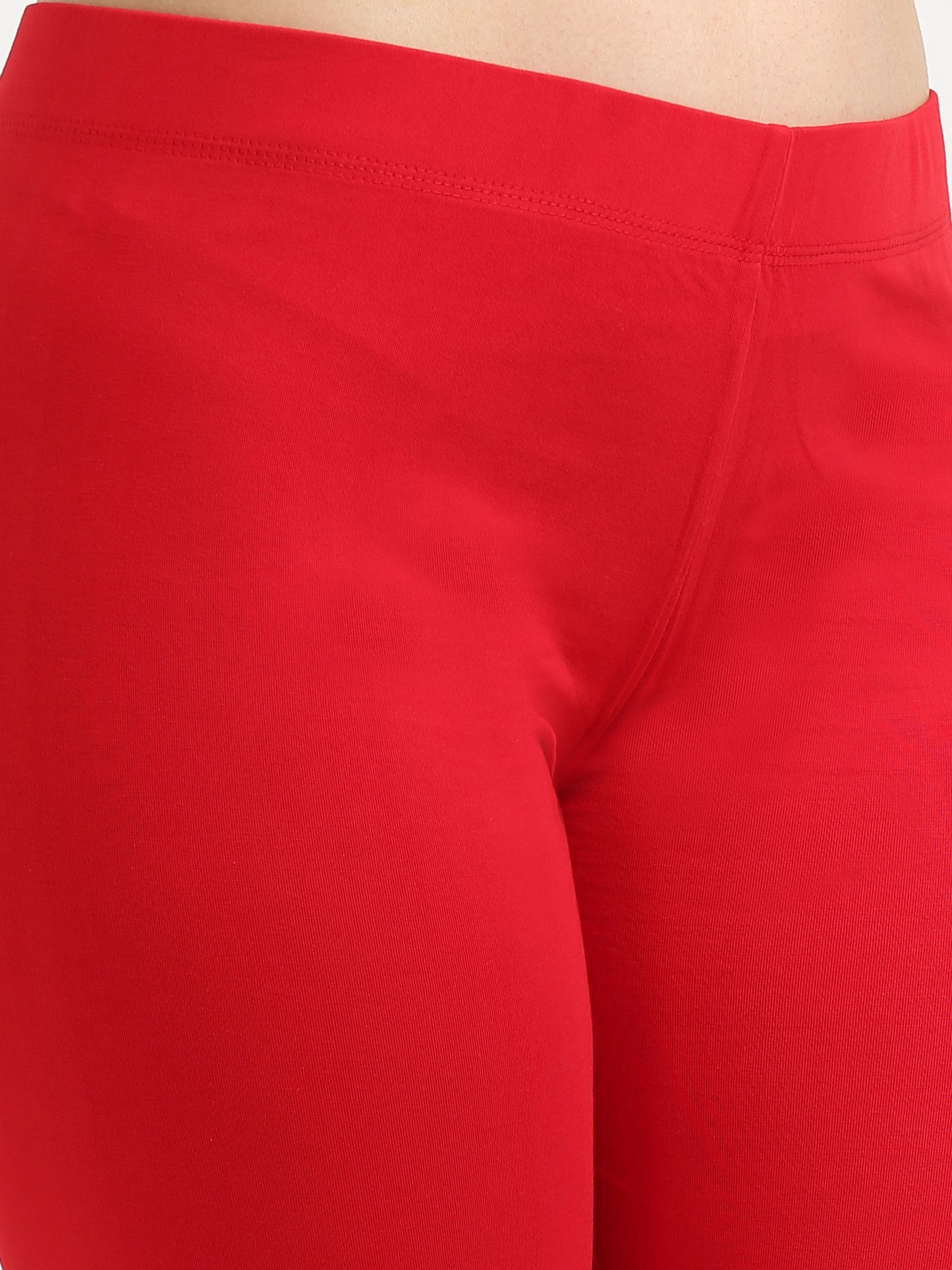 Varnam Women Ankle Length Cotton Leggings – Red