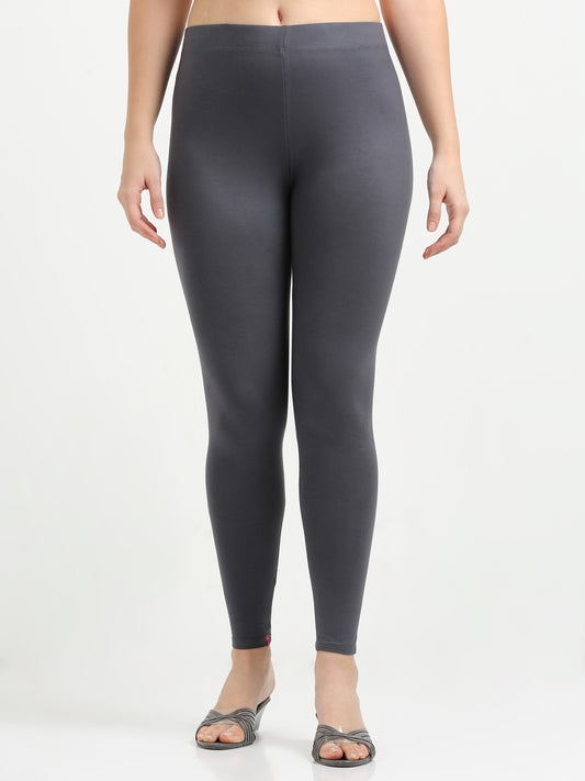 Varnam Women Ankle Length Cotton Leggings – E. Grey