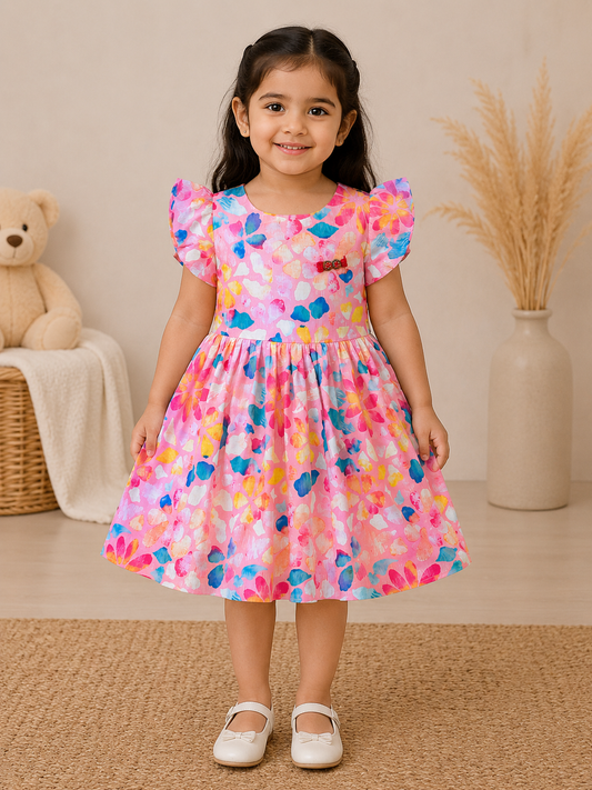 Popcorn Rainbow Girls Frock