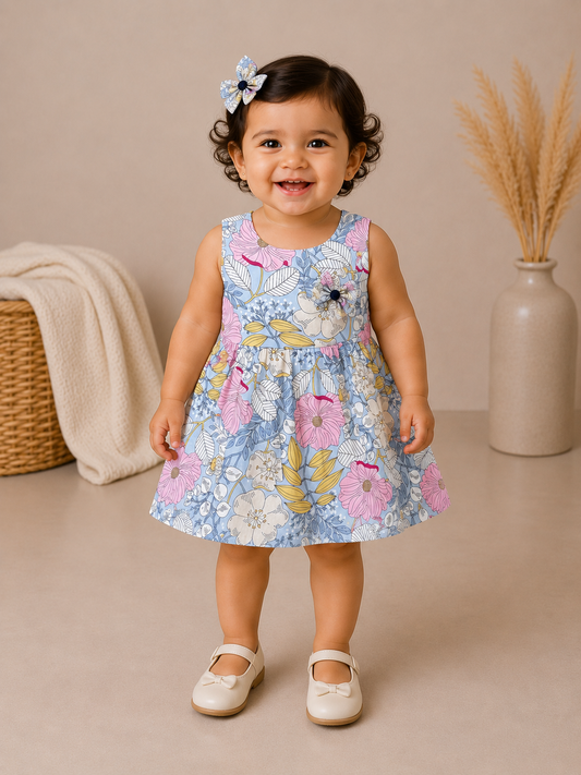 Daisy Garden Cotton Frock Lilac