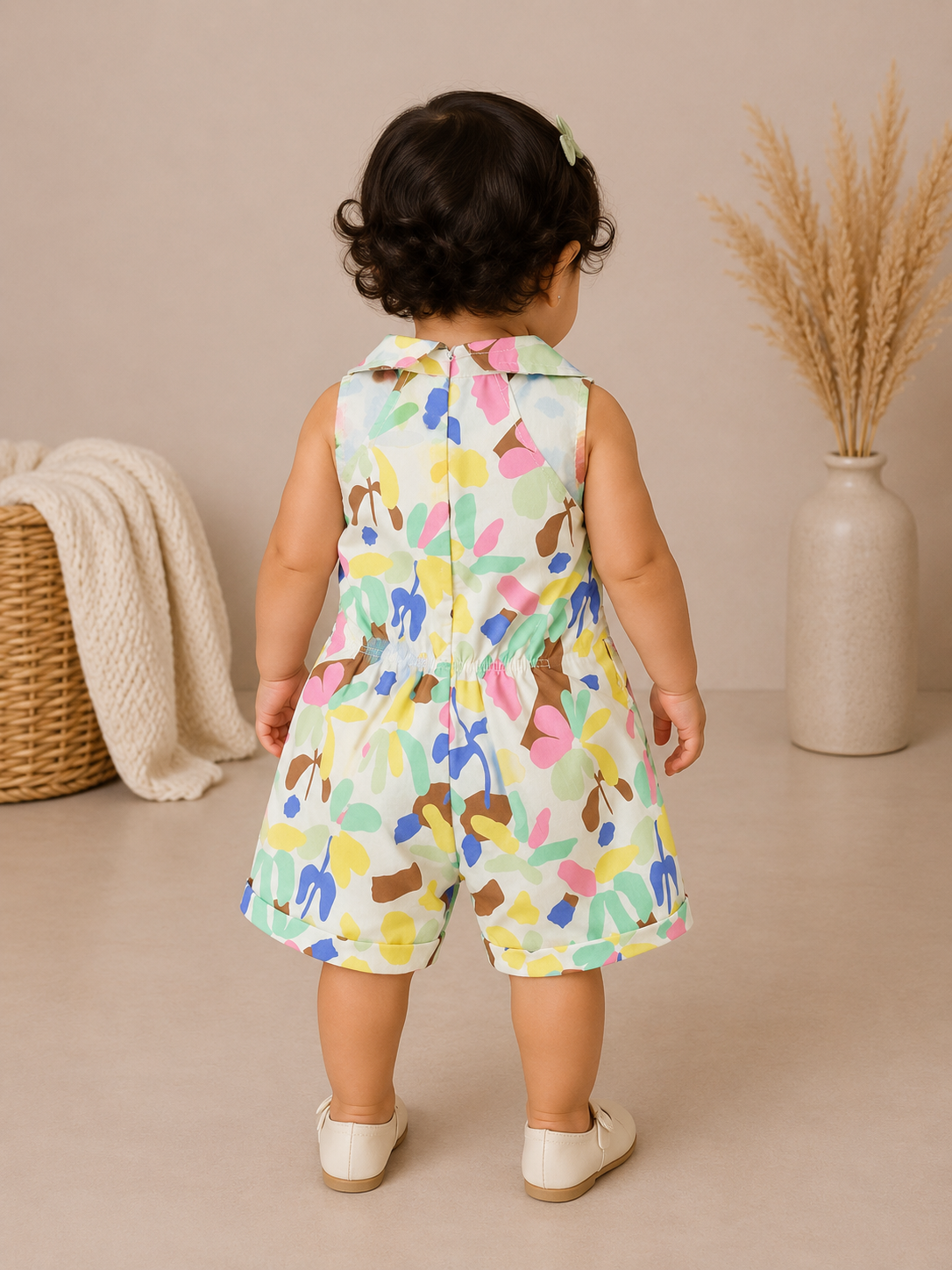 Floral Abstract Cotton Rompers