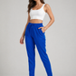 Varnam Women Lycra Slub Straight Pants – Royal Blue