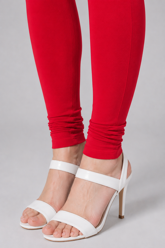 Brinda Women Full Length Cotton Leggings – Red
