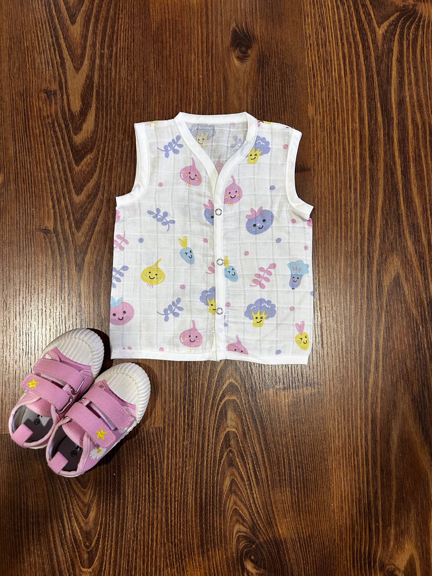 Veggie Muslin Sleevless Button Jabla