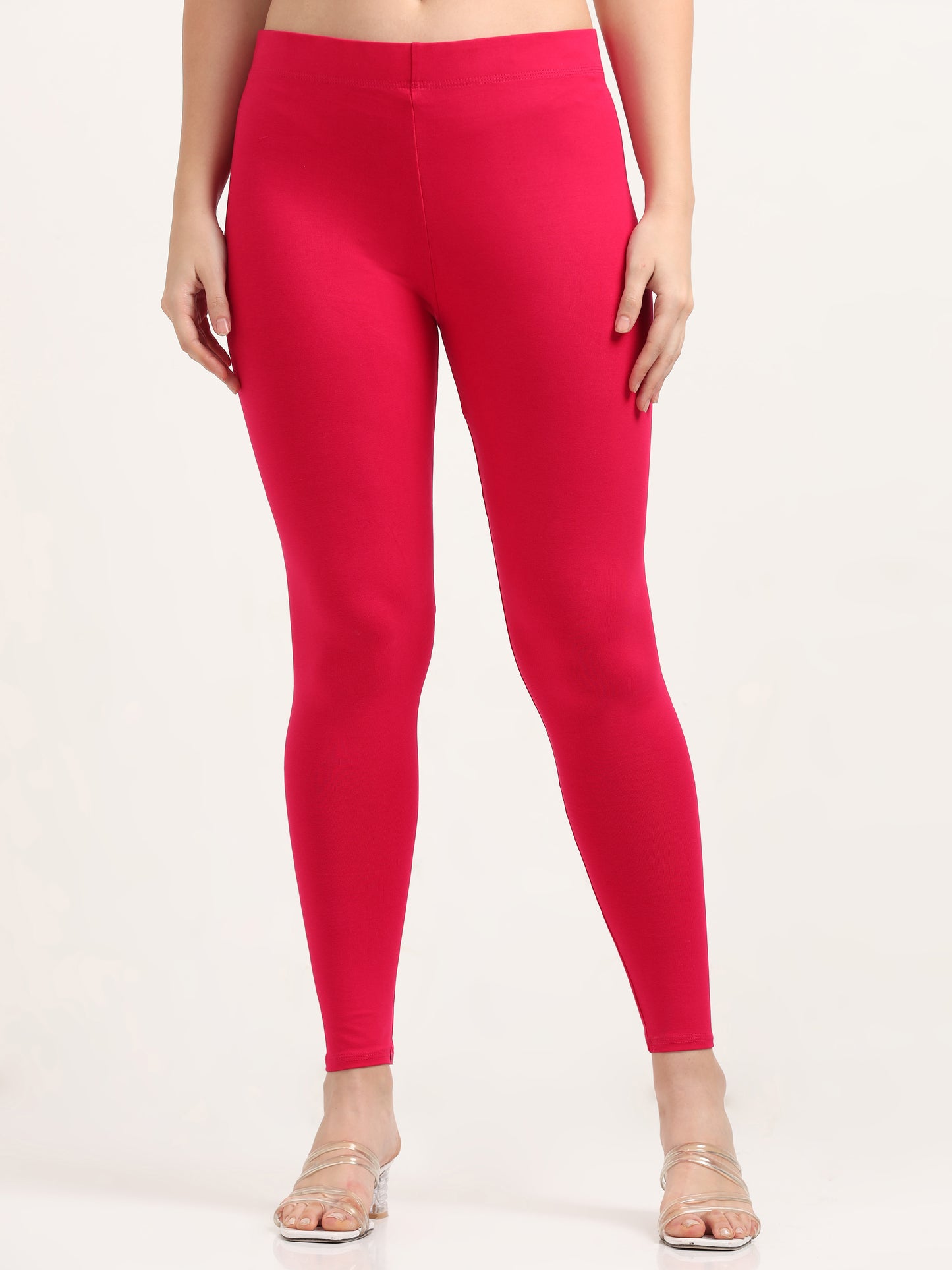 Varnam Women Ankle Length Cotton Leggings – Coral
