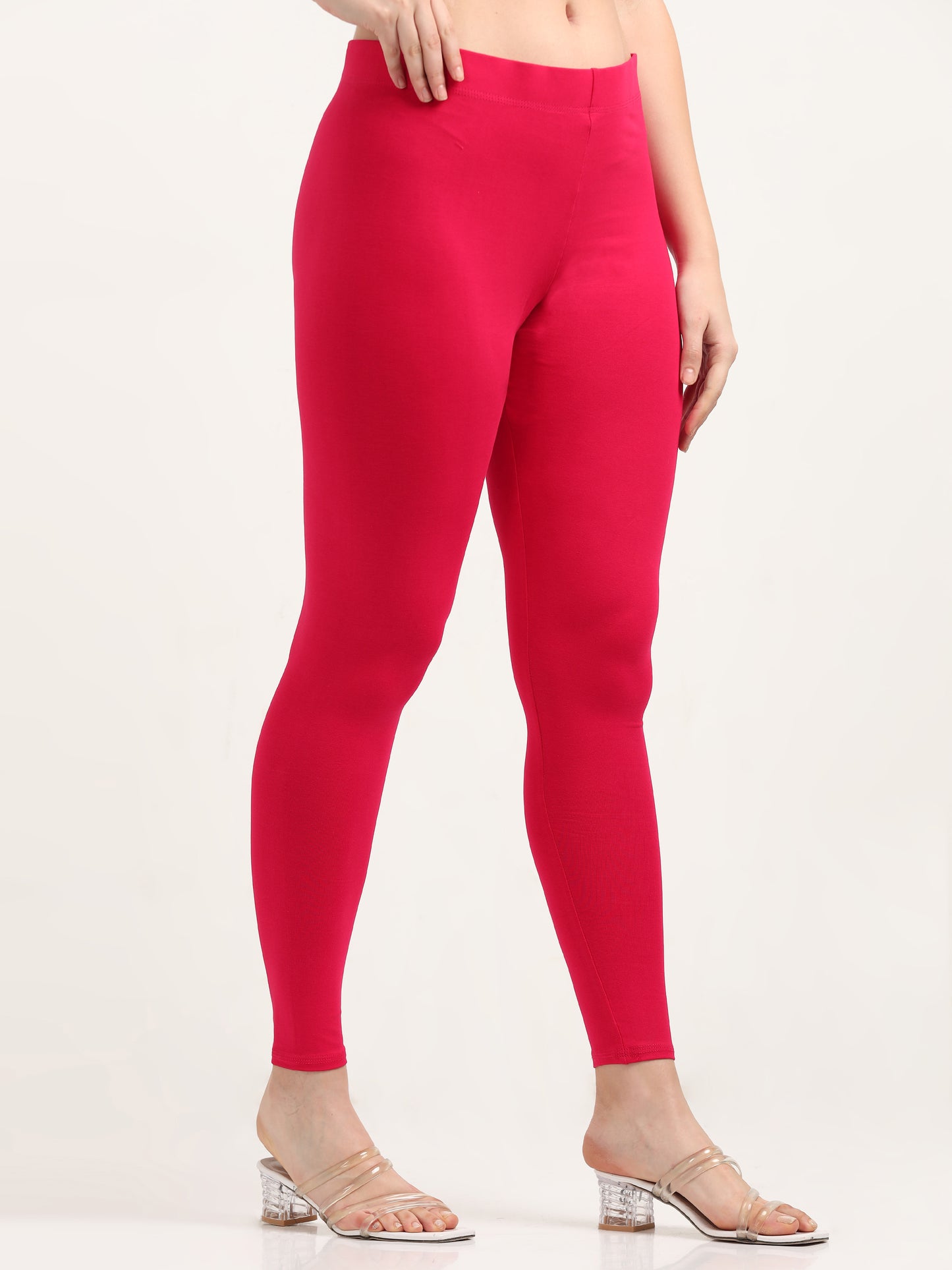 Varnam Women Ankle Length Cotton Leggings – Coral