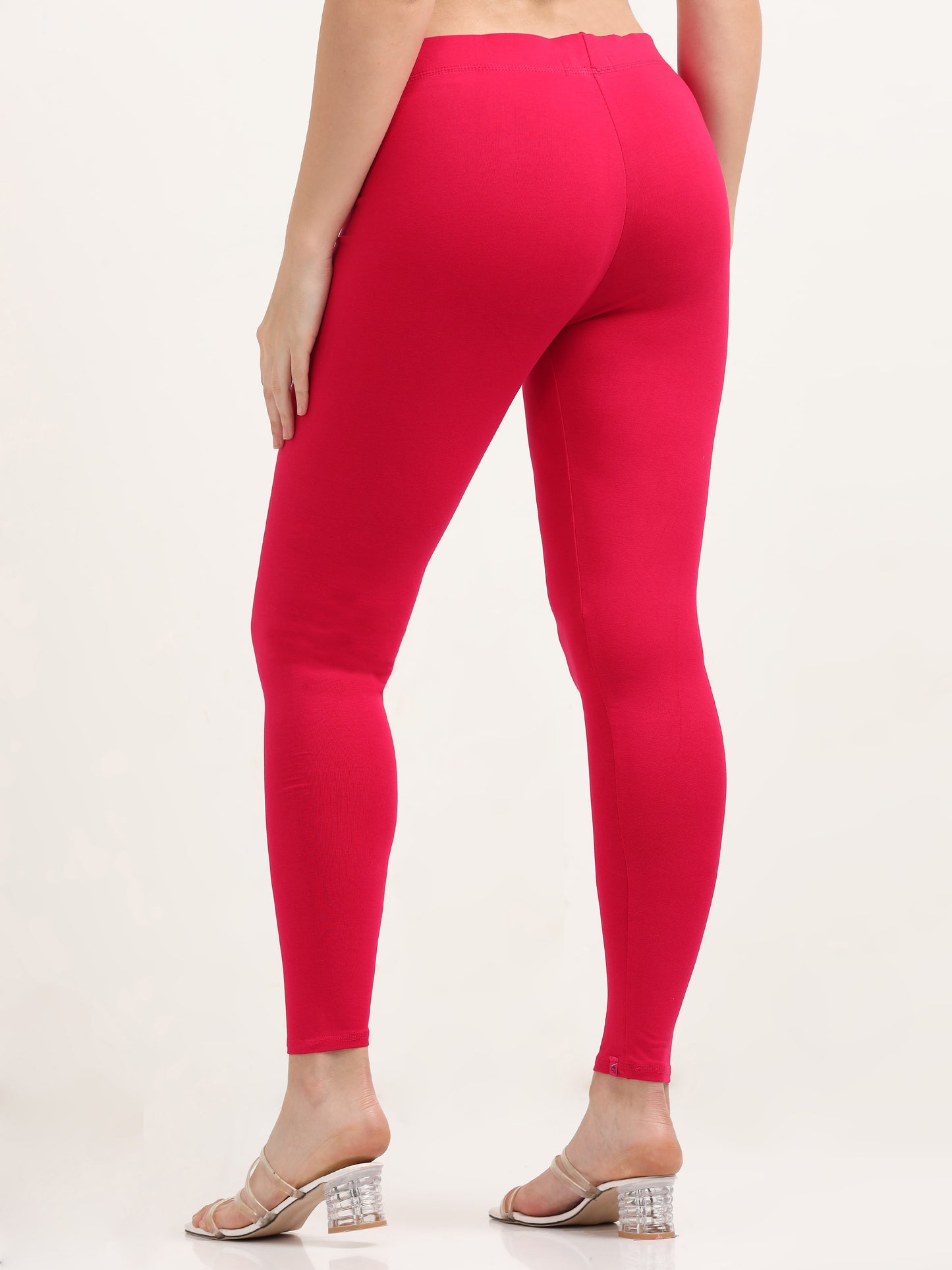 Varnam Women Ankle Length Cotton Leggings – Coral