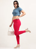 Varnam Women Ankle Length Cotton Leggings – Coral