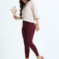 Varnam Women Ankle Length Cotton Leggings – Maroon
