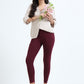 Varnam Women Ankle Length Cotton Leggings – Maroon