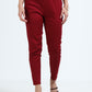 Varnam Women Lycra Slub Straight Pants – Maroon