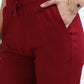 Varnam Women Lycra Slub Straight Pants – Maroon