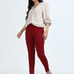 Varnam Women Lycra Slub Straight Pants – Maroon