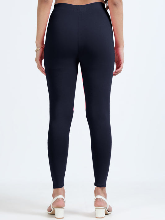 Varnam Women Ankle Length Cotton Leggings – Navy