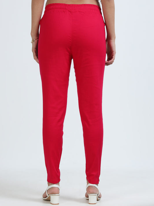 Varnam Women Lycra Slub Straight Pants – Rani Rose