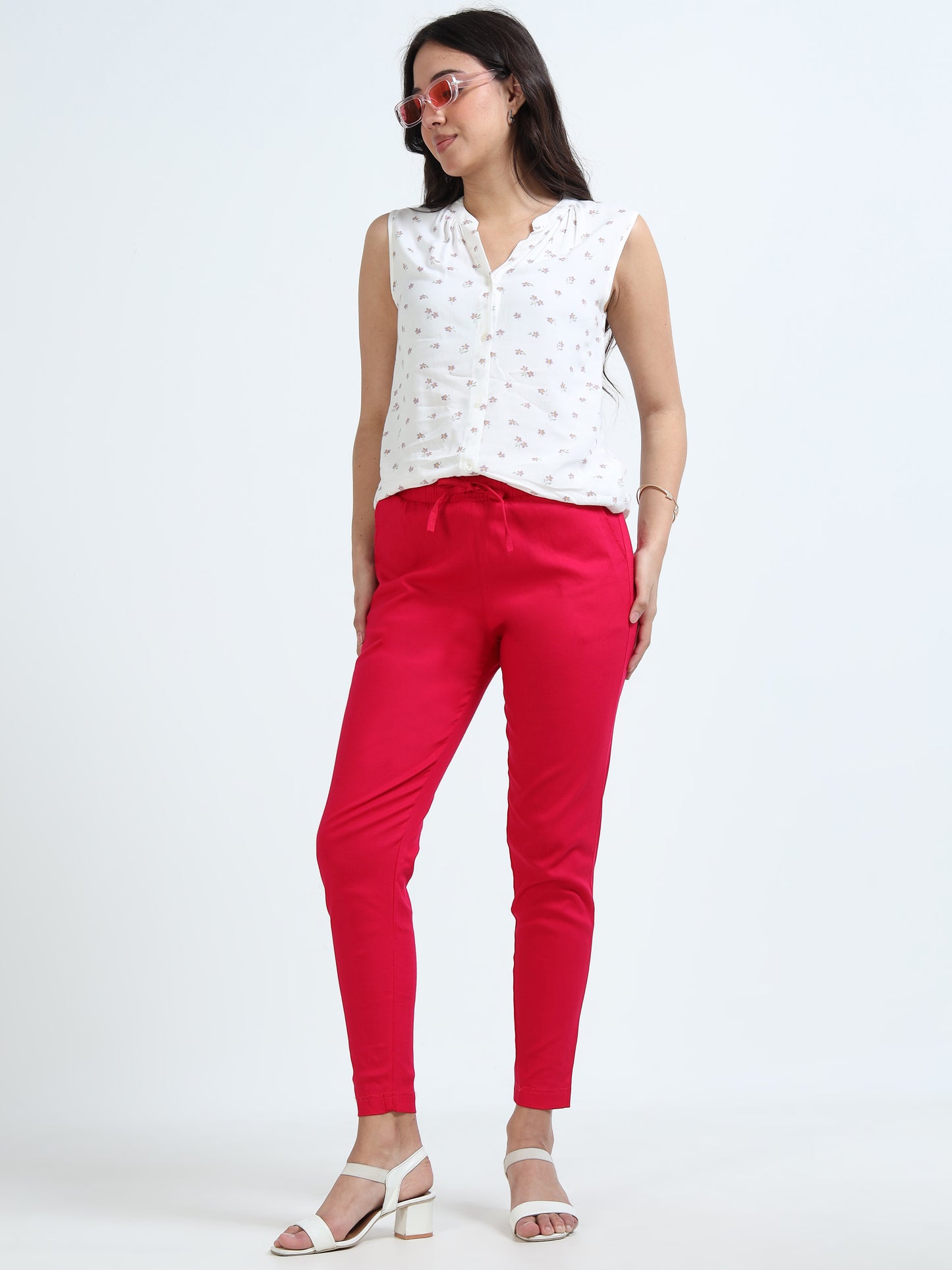 Varnam Women Lycra Slub Straight Pants – Rani Rose