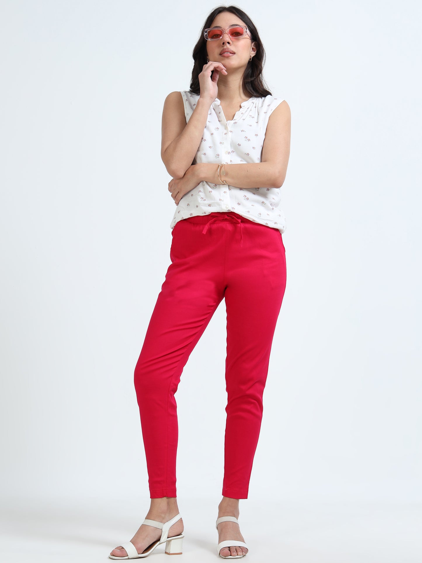 Varnam Women Lycra Slub Straight Pants – Rani Rose