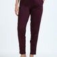 Varnam Women Lycra Slub Straight Pants – Coffee Brown