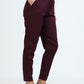 Varnam Women Lycra Slub Straight Pants – Coffee Brown