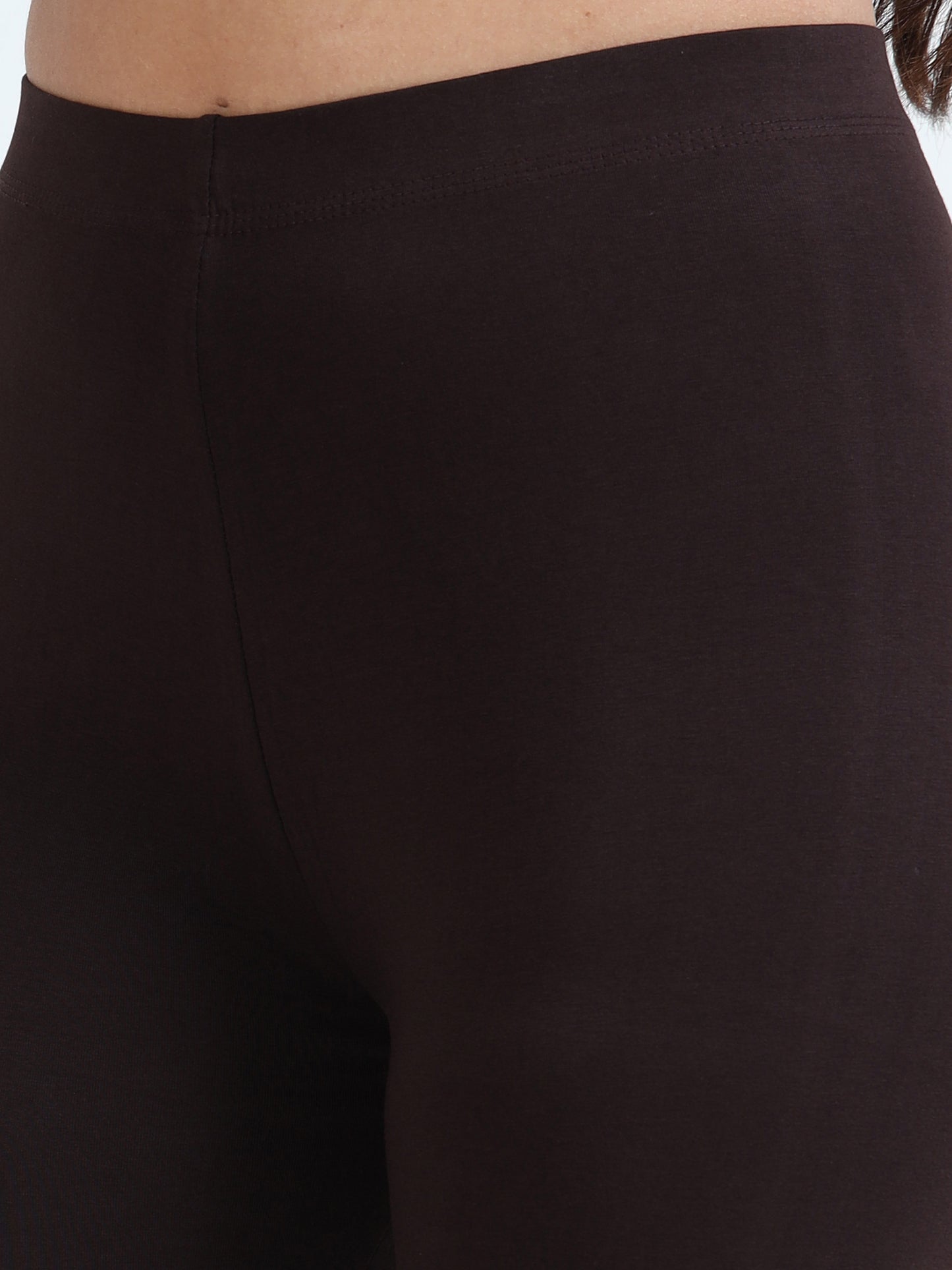 Varnam Women Ankle Length Cotton Leggings – Coffe Brown