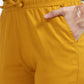 Varnam Women Lycra Slub Straight Pants – Mustard