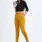 Varnam Women Lycra Slub Straight Pants – Mustard