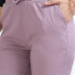 Varnam Women Lycra Slub Straight Pants – Lavender