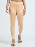 Varnam Women Ankle Length Cotton Leggings – Beige
