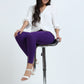 Varnam Women Ankle Length Cotton Leggings – Purple