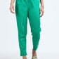 Varnam Women Lycra Slub Straight Pants – Green