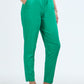 Varnam Women Lycra Slub Straight Pants – Green