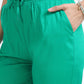Varnam Women Lycra Slub Straight Pants – Green
