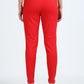 Varnam Women Lycra Slub Straight Pants – Red