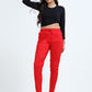 Varnam Women Lycra Slub Straight Pants – Red