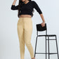Varnam Women Lycra Slub Straight Pants – Skin