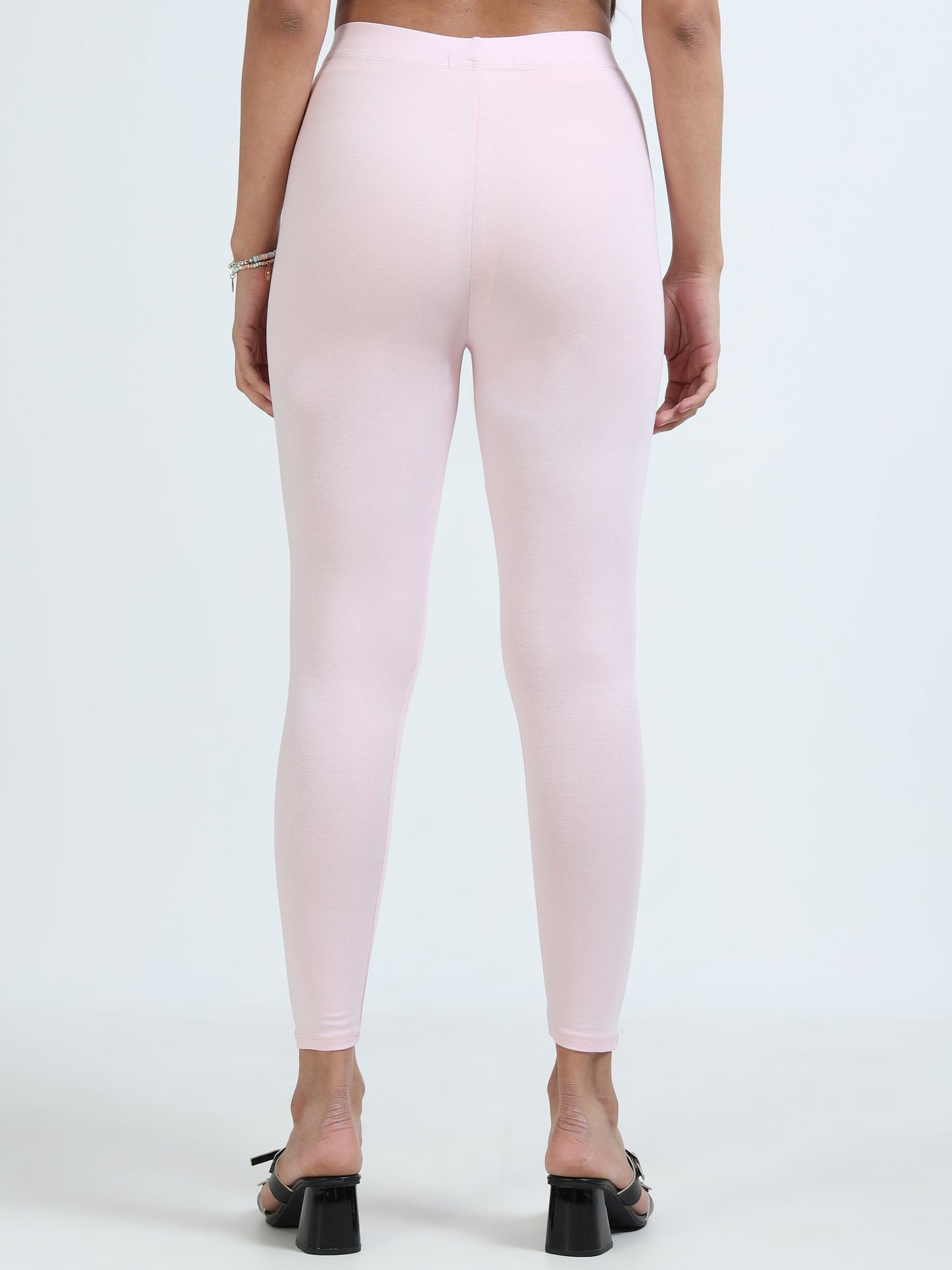 Varnam Women Ankle Length Cotton Leggings – Rose Pink