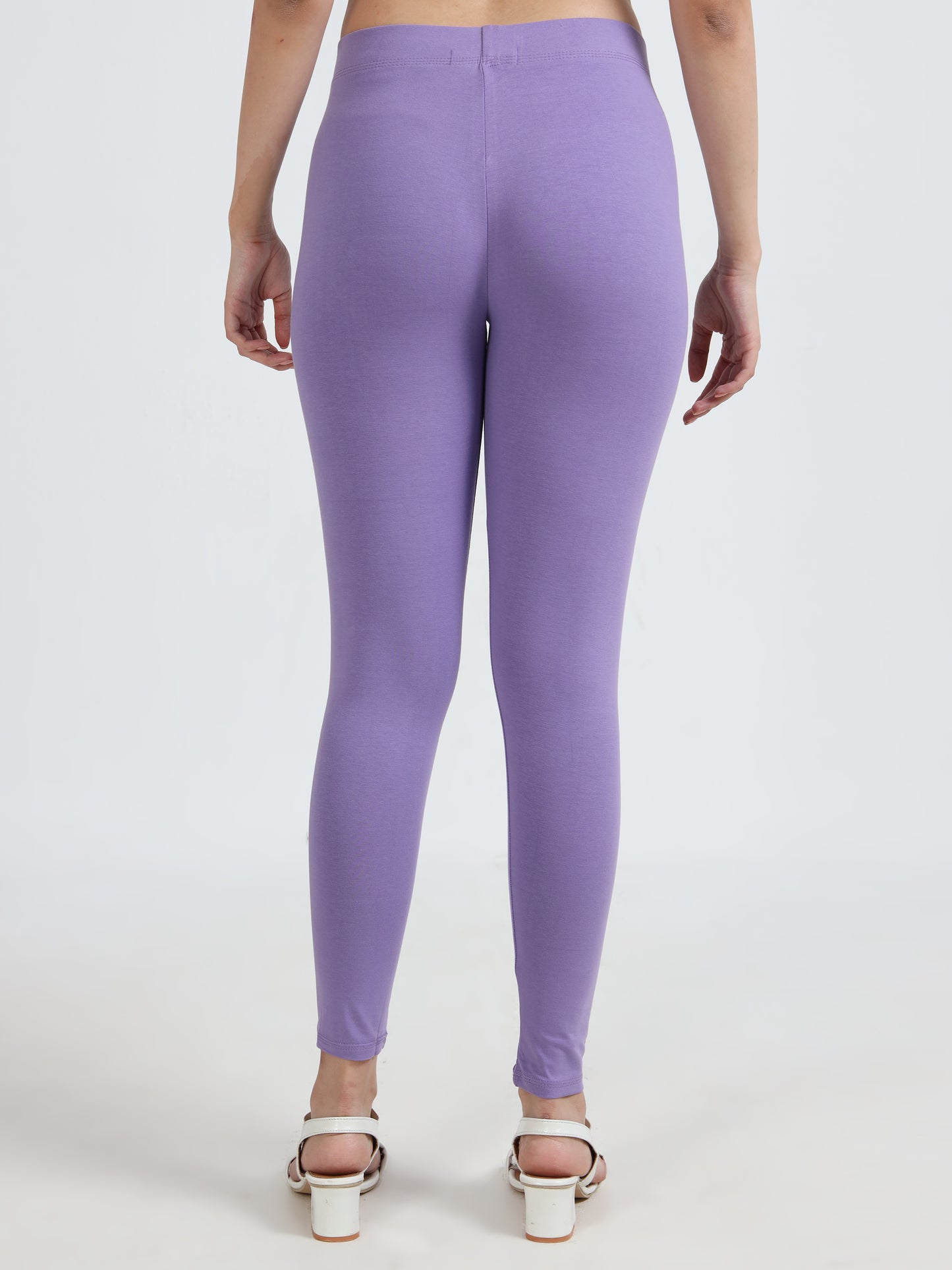 Varnam Women Ankle Length Cotton Leggings – Lavender