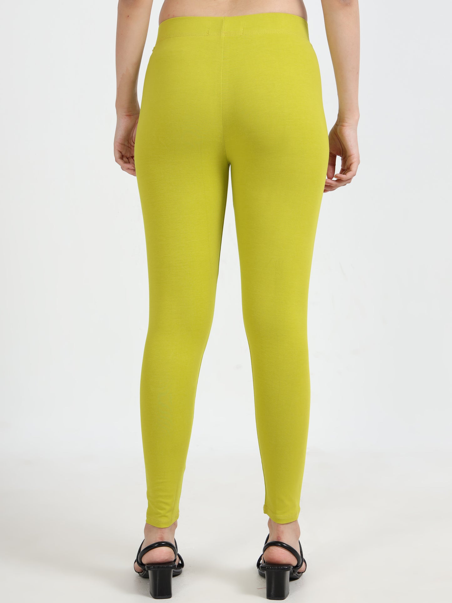 Varnam Women Ankle Length Cotton Leggings – Mehendi