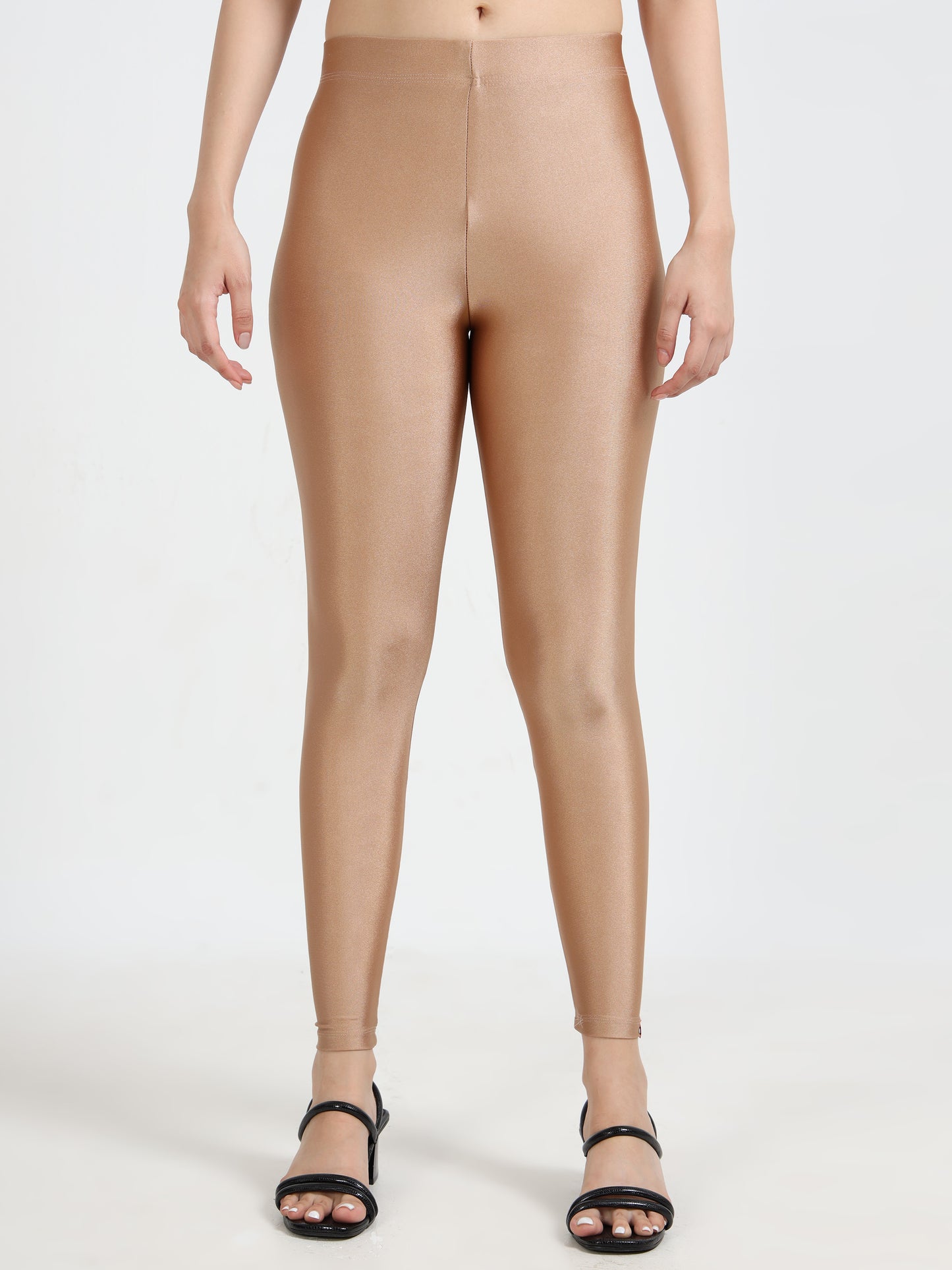 Varnam Shimmer Ankle Length Leggings - Lt Copper