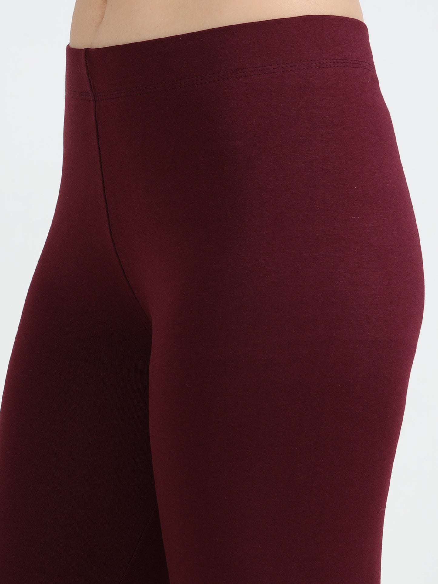 Varnam Women Ankle Length Cotton Leggings – Wine