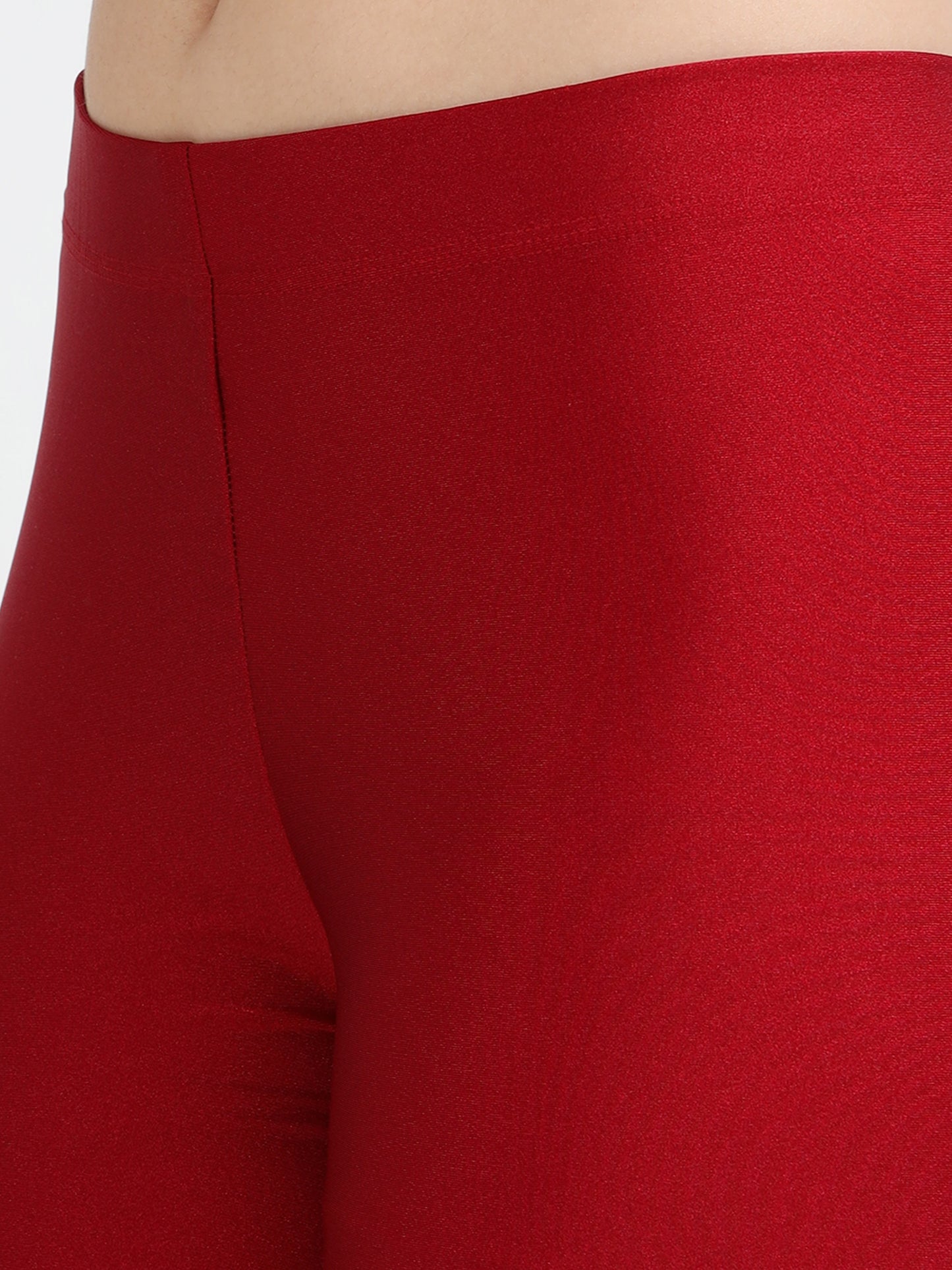 Varnam Shimmer Ankle Length Leggings - Maroon