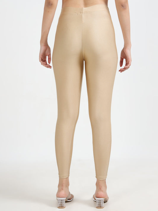 Varnam Shimmer Ankle Length Leggings - Lt.Skin