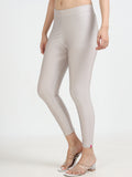 Varnam Shimmer Ankle Length Leggings - Silver