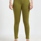 Varnam Women Ankle Length Cotton Leggings – Dark Mehendi