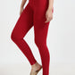 Varnam Women Ankle Length Cotton Leggings – Red Maroon